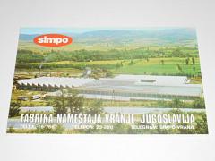 Simpo - Fabrika Nameštaja Vranje - Jugoslavija - prospekt - čalouněný nábytek