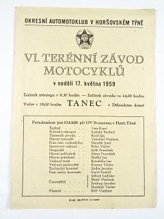 VI. terénní závod motocyklů - 17. května 1959 - Horšovský Týn