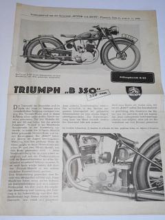Triumph B 350 - Sonderabdruck aus der Zeitschrift Motor... 1938