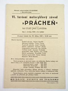 VI. terénní motocyklový závod Prácheň na trati pod Loretou - 1. 5. 1959 - Horaźďovice