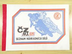 ČZ MX 125 - 519 - seznam náhradních dílů - 1991
