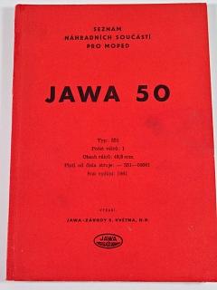 JAWA 50 typ 551 - seznam náhradních součástí pro moped - 1961 - Jawetta standard, sport