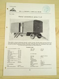 BSS - obytný automobilový přívěs T 5 U - katalogový list - 1960