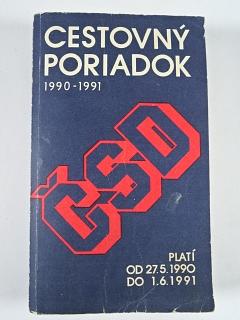 ČSD - Cestovný poriadok 1990 - 1991 - jízdní řád + vložená mapa