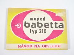 Babetta typ 210 - moped - návod na obsluhu - JAWA - ZVL - Považské strojárne Považská Bystrica