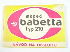 Babetta typ 210 - moped - návod na obsluhu - JAWA - ZVL - Považské strojárne Považská Bystrica
