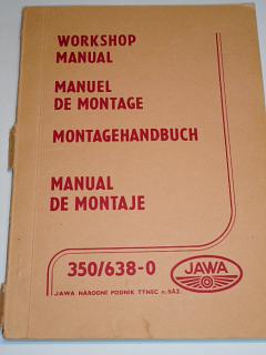 JAWA 350/638-0 - Workshop Manual, Manuel de montage, Montagehandbuch, Manual de montaje - 1987