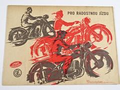 ČZ 125/150 C, JAWA 250 pérák, 350 pérák, 500 OHC - prospekt - 1953 - Mototechna