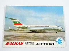 BALKAN - Bulgarien Air lines - JET-TU-134 - pohlednice