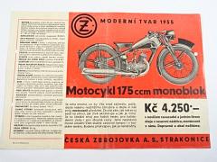 ČZ monoblok 175 ccm - jednovýfuk - 1935 - prospekt