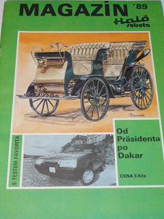 Magazín Haló sobota 1989 - Od Präsidenta po Dakar - Tatra, Škoda, Praga... ilustrace Václav Zapadlík, test Škoda Favorit