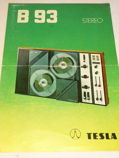 Tesla - magnetofon B 93 stereo - prospekt