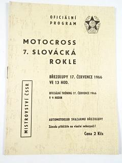 Motocross - 7. Slovácká rokle - Mistrovství ČSSR - Březolupy - 17. 7. 1966 - program
