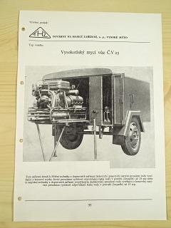 THZ - vysokotlaký mycí vůz ČV 25 - katalogový list - 1960