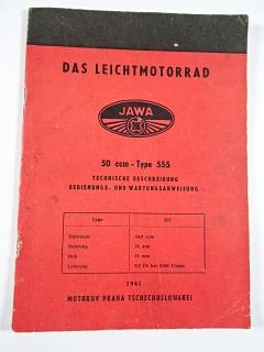 JAWA 50 Type 555 - Technische Beschreibung Bedienungs- und Wartungsanweisung - 1961