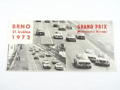 Grand Prix - Mistrovství Evropy - Brno 21. 5. 1972 - leták