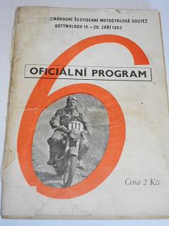 XXVIII. mezinárodní šestidenní motocyklová soutěž - Gottwaldov 15. - 20. září 1953 - oficiální program