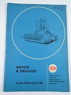 Žací řádkovač E 301 - návod k obsluze - 1979