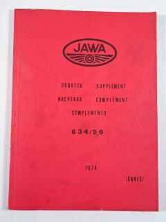 JAWA 350/634-5, 6 - Oilmaster - dodatek seznamu náhradních dílů - 1974