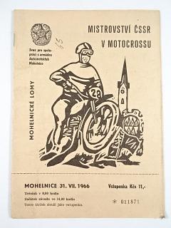 Mistrovství ČSSR v motokrosu - Mohelnice - 31. 7. 1966 - Mohelnické lomy - program