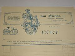 Jan Machač - strojnictví a zámečnictví - Častolovice - účet - jízdní kola