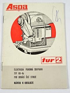 Aspa tur 2 - elektrická pohonná souprava typ KN-4a pro domácí šicí stroje - návod k obsluze - 1976