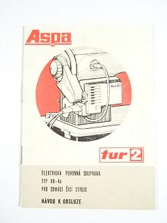 Aspa tur 2 - elektrická pohonná souprava typ KN-4a pro domácí šicí stroje - návod k obsluze - 1977