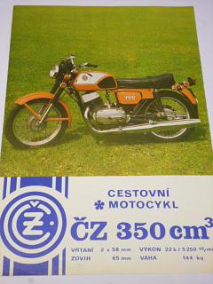 ČZ 350 cm3 - cestovní motocykl - prospekt