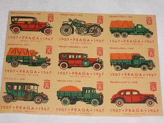 Praga - arch nálepek na krabičky od zápalek - 1967 - Solo Sušice