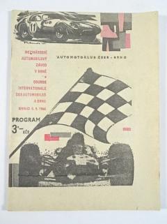 Mezinárodní automobilový závod - mezinárodní závod F-3 - Brno 4. 9. 1966 - program + startovní listina