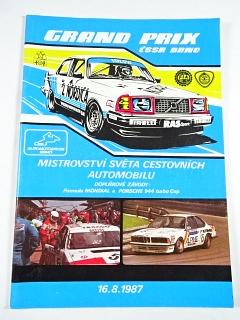 Grand Prix ČSSR Brno - 16. 8. 1987 - program + startovní listina