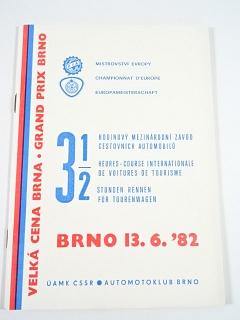Velká cena Brna - Grand Prix Brno - Mistrovství Evropy - 1982 -  zvláštní ustanovení