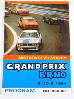 Grand prix Brno - Mistrovství Evropy -  8. - 10. 6. 1984 - program + startovní listina