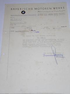 BMW München - firemní dopis - 1935
