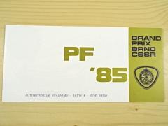 Grand Prix Brno ČSSR - PF ´85 - Automotoklub Svazarmu Brno