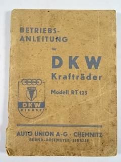 DKW - Modell RT 125 - 1940 - Betriebs-anleitung - Auto Uniao A. G. Chemnitz