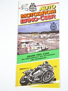 Grand Prix ČSSR - Auto motodrom Brno ČSSR - Weltmeisterschaft der Motorräder und Seitenwagen - 24. - 27. 8. 1989 - leták