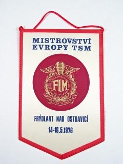 Mistrovství Evropy TSM - Frýdlant nad Ostravicí 14. - 16. 5. 1976 - Beskydská motocyklová soutěž - TJ RH Ostrava AMK Metylovice - vlaječka