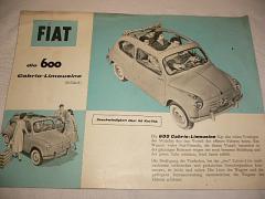 Fiat die 600 Cabrio - Limousine - prospekt