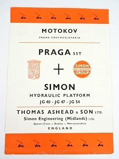 Praga S5T + Simon hydraulic platform JG 40 - JG 47 - JG 54 - prospekt - Motokov