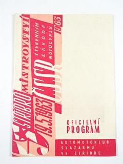 Stříbro - Mistrovství ČSSR v terénním závodě motocyklů - 19. 5. 1963 - program