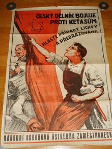 Český dělník bojuje proti keťasům - hlaste případy lichvy a předražování - plakát - 1941