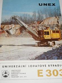 Unex E 303 - univerzální lopatové rýpadlo - prospekt - Uničovské strojírny n. p. Uničov