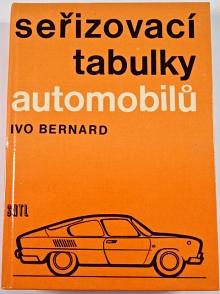 Seřizovací tabulky automobilů - Ivo Bernard - 1975