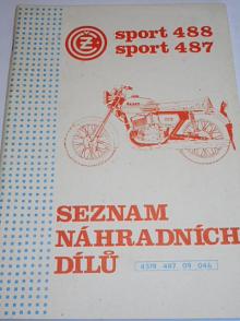 ČZ Sport 125/488, 175/487 - seznam náhradních dílů - 1987