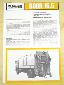 BSS - Bobr 16.5 - komunální automobil s kombinovaným vyklápěčem 110/240 l - objem sběrného bubnu 16 m3 - Liaz 110.820 - prospekt