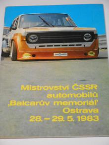 Mistrovství ČSSR automobilů - Balcarův memoriál - Ostrava - program