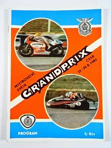 Grand Prix ČSSR - Mistrovství světa - Brno - 27. - 29. 8. 1982 - program + startovní listina