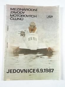 Mezinárodní závody motorových člunů - Jedovnice - 6. 9. 1987 - program