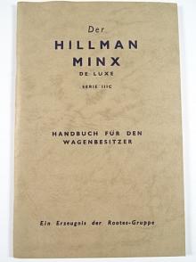 Hillman Minx de luxe  serie  III c - Handbuch für den Wagenbesitzer - 1961
